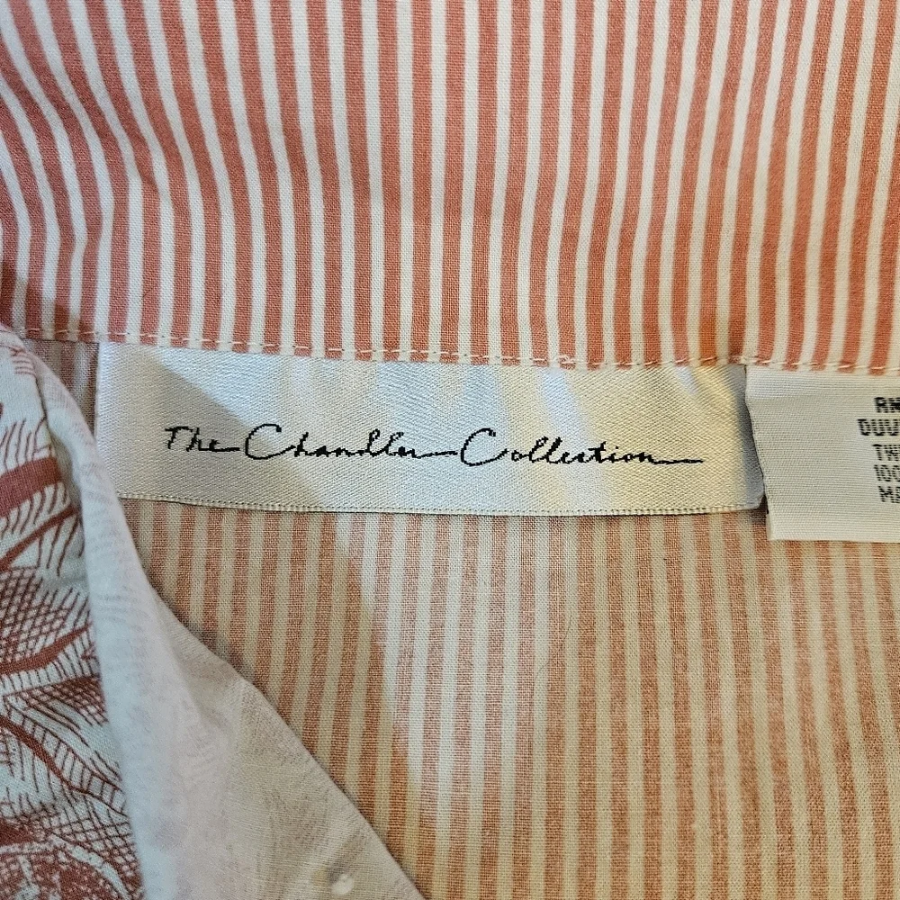 The Chandler Collection Duvet Cover Red & White Toile With Striped Reverse Twin
